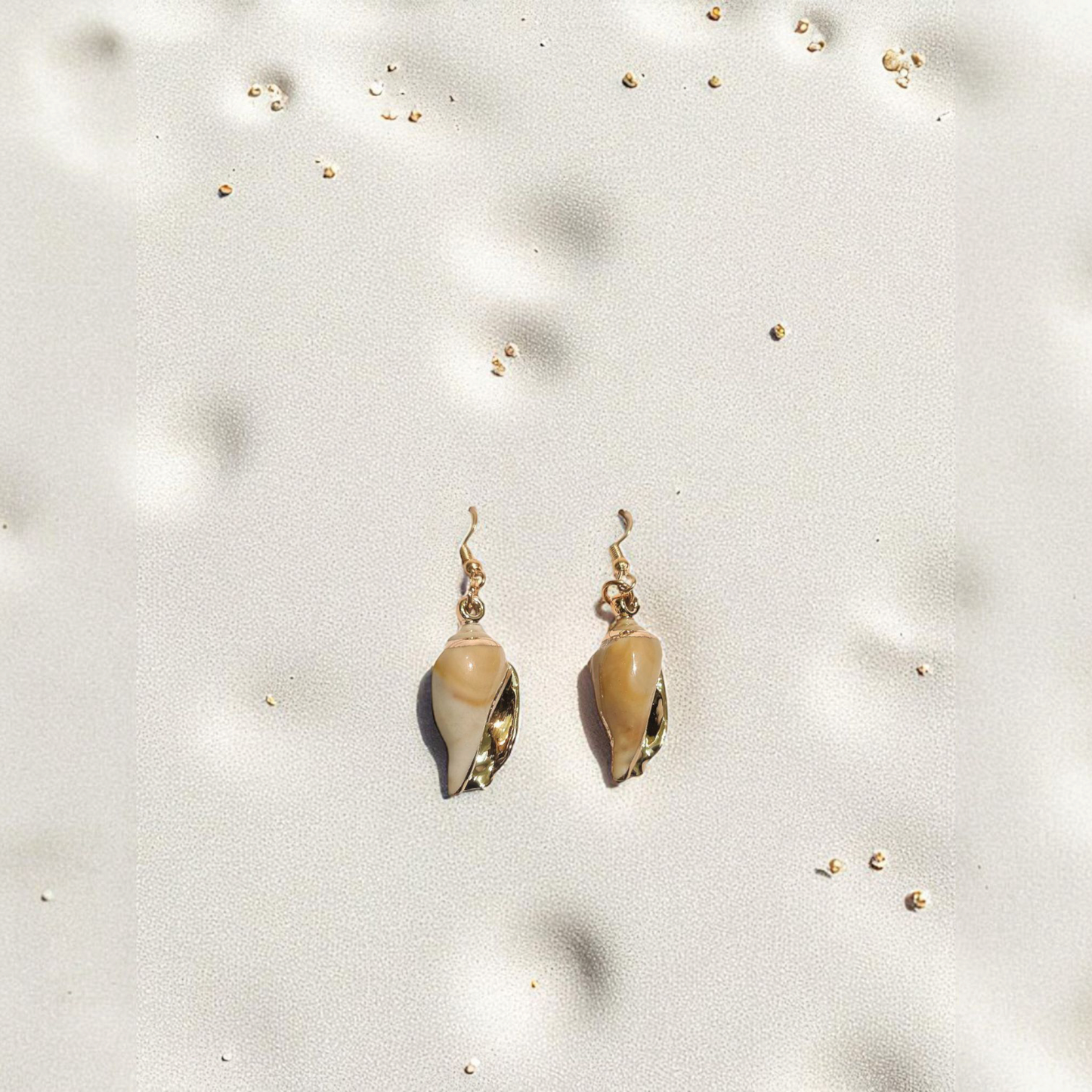 Gold and Beige Earrings