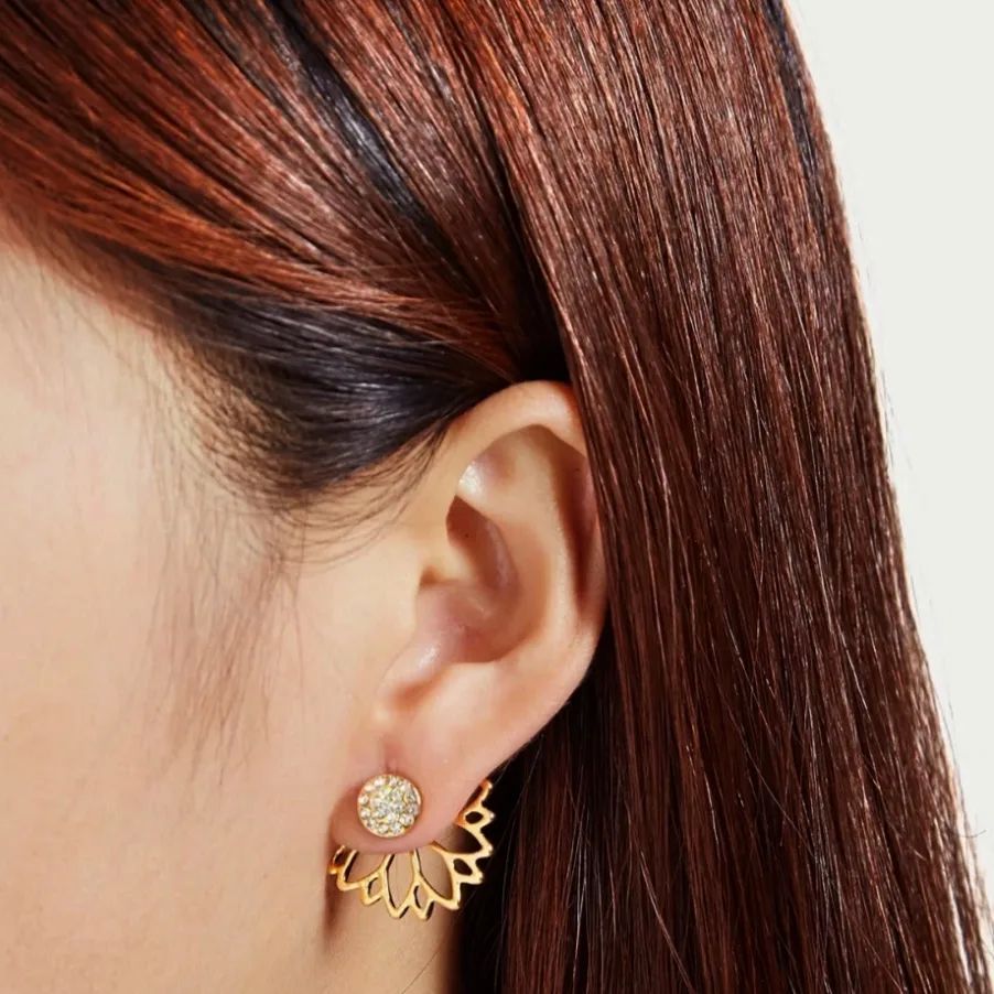 Gem Flower Stud Earrings