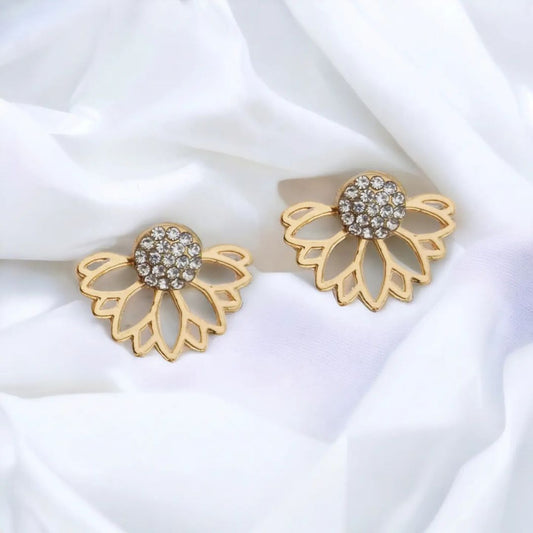 Gem Flower Stud Earrings