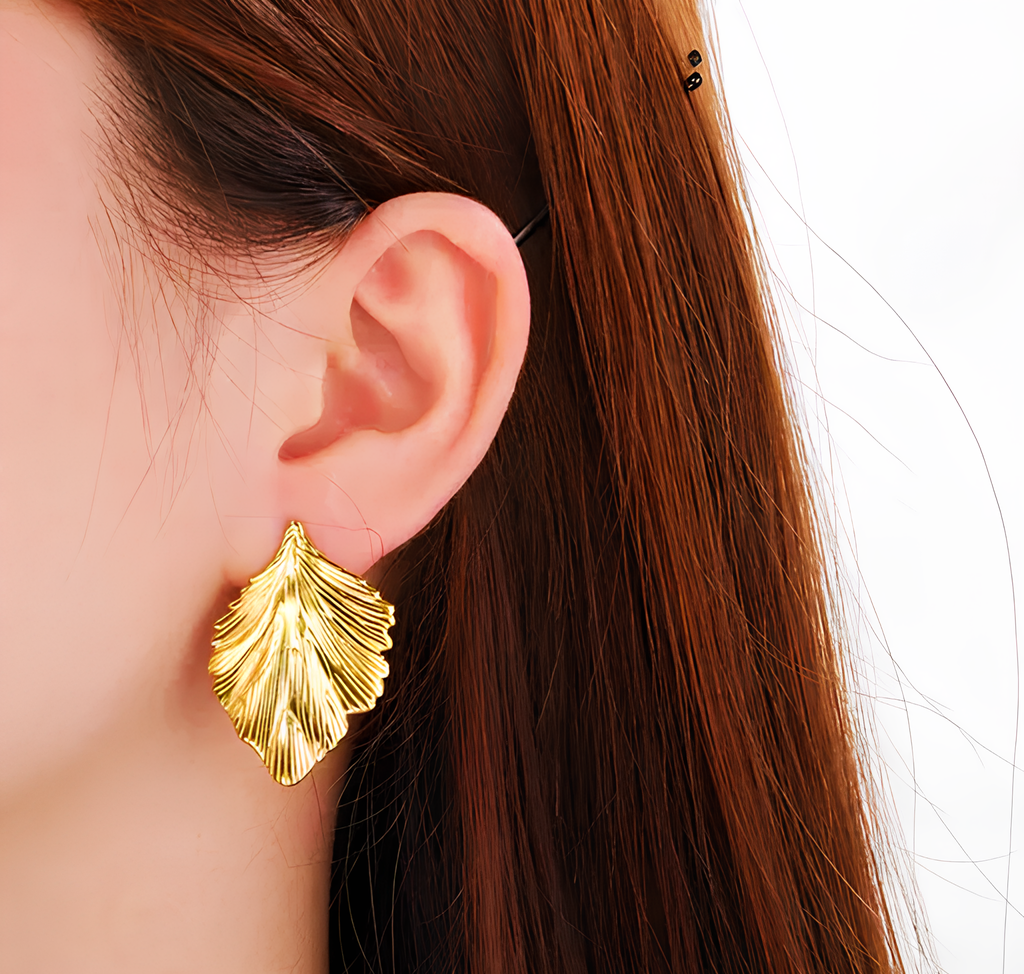 Royal Flora Leaf Stud Earrings