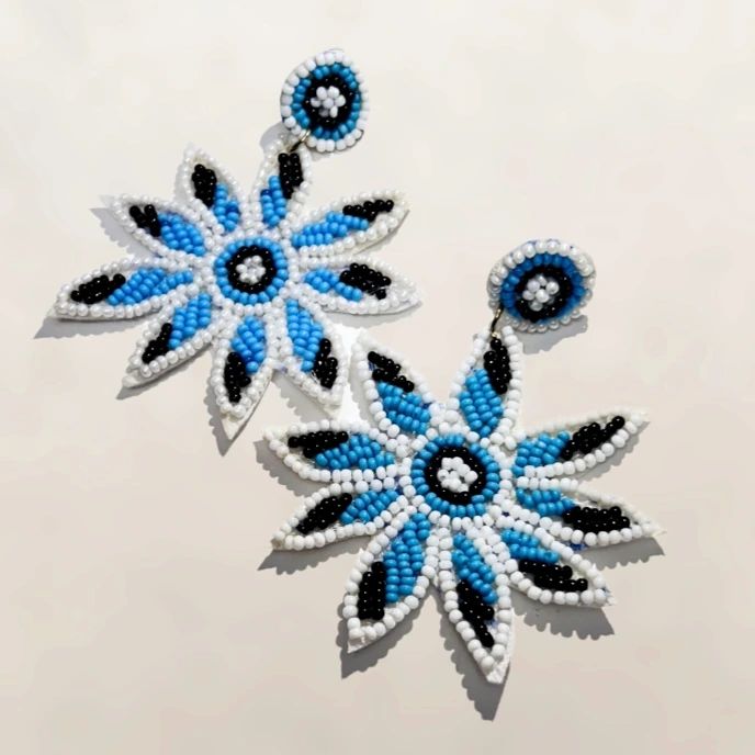 Handcrafted Blossom Beads drop Earrings