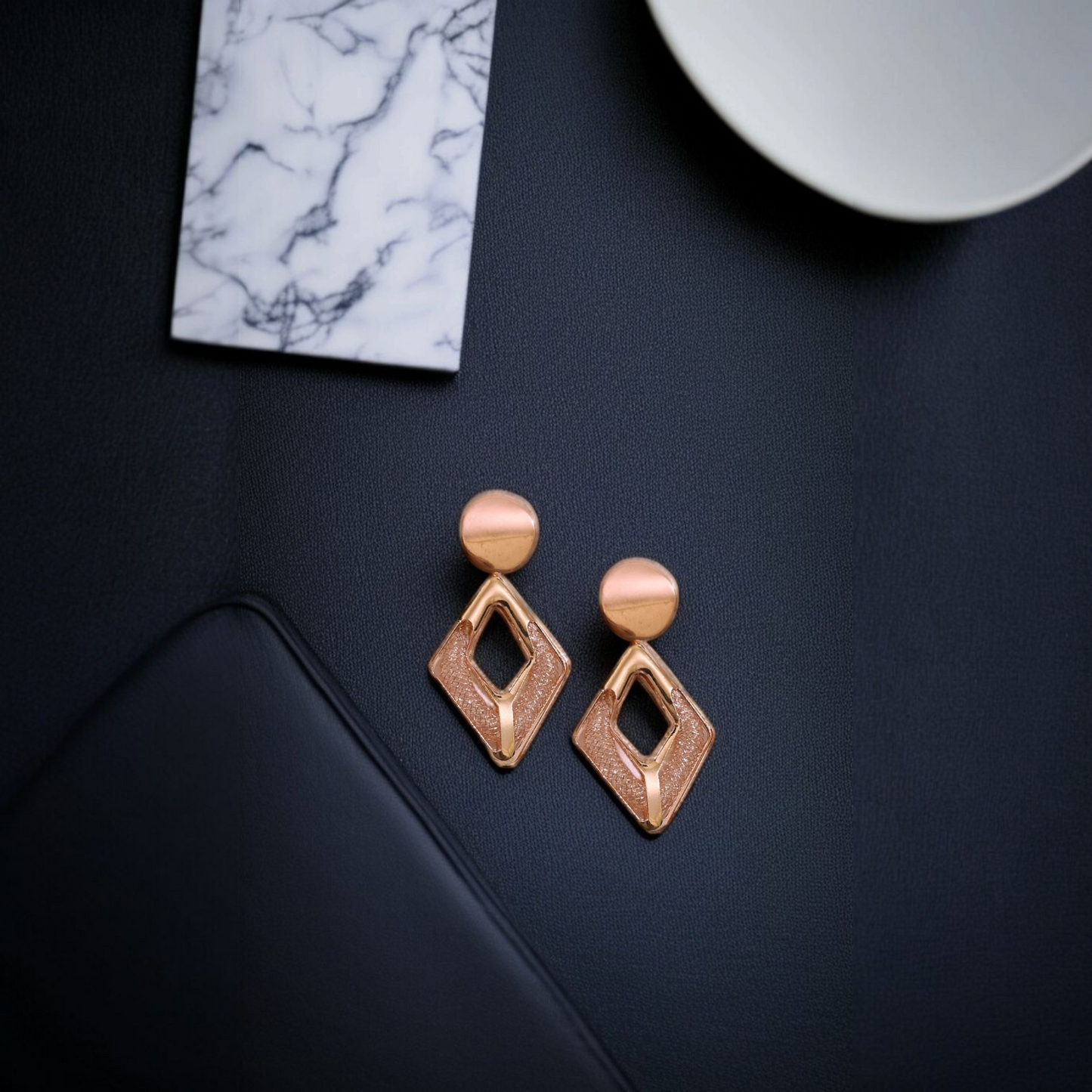 Shimmer Curve Geometric drops Earrings