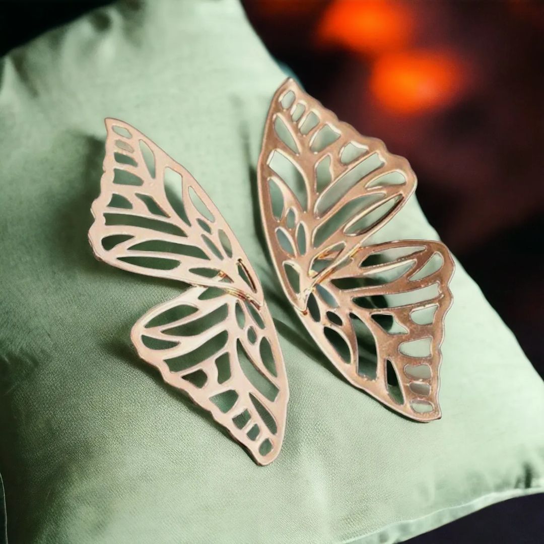 Golden Wings Butterfly Earrings