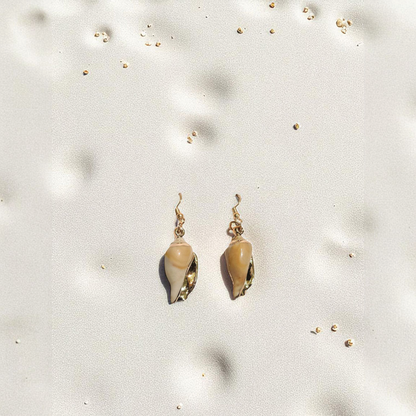 Gold and Beige Earrings