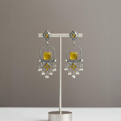 Sunlit Charm German Silver Earrings