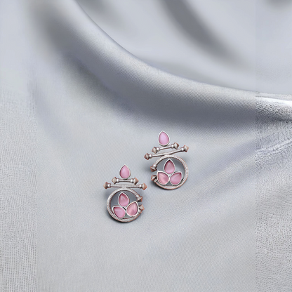 Serene Aura Drop Earrings - German Silver