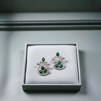 Serene Aura Drop Earrings - German Silver