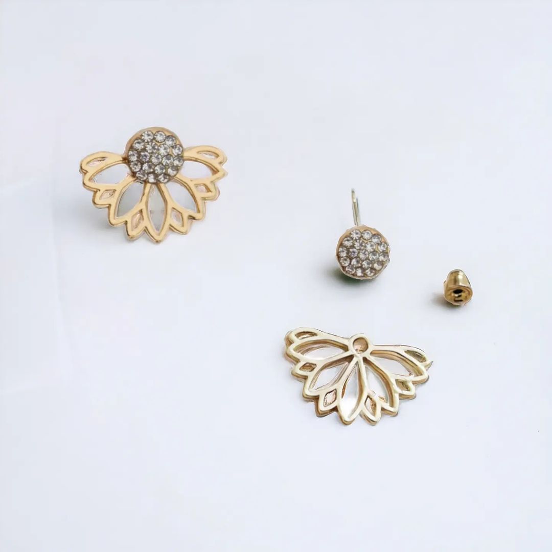 Gem Flower Stud Earrings