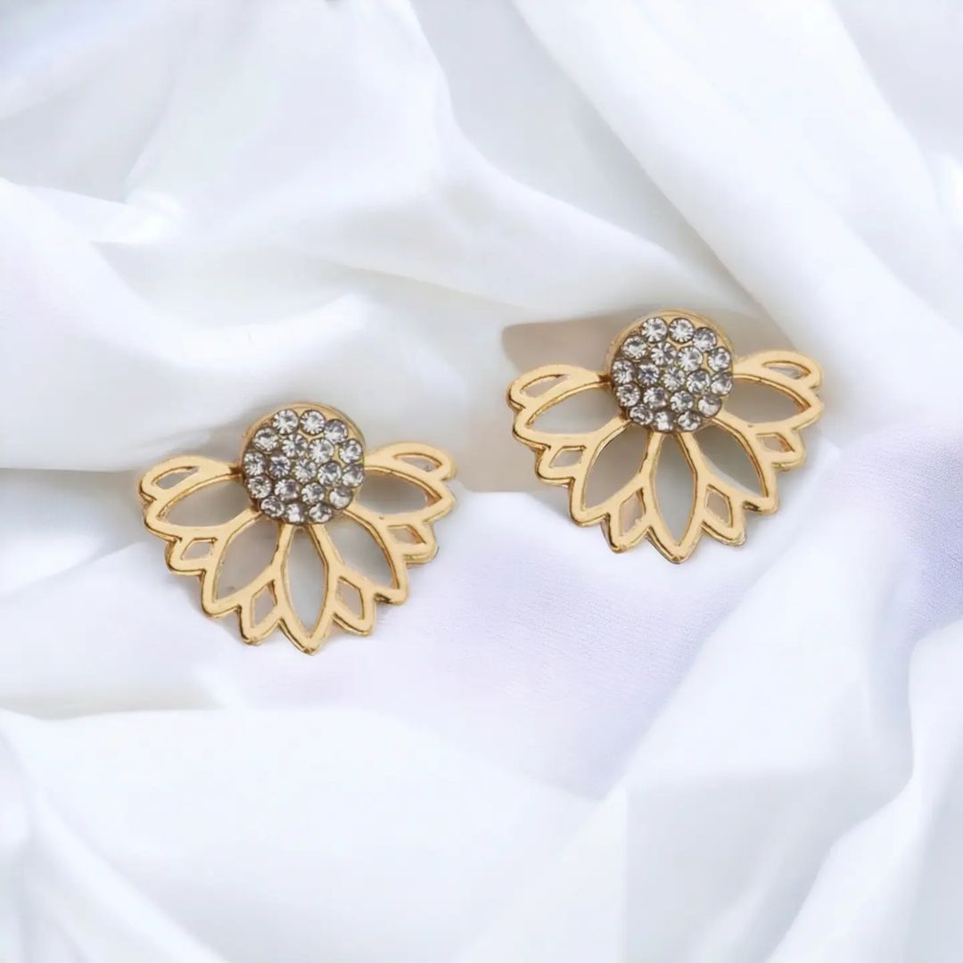 Gem Flower Stud Earrings