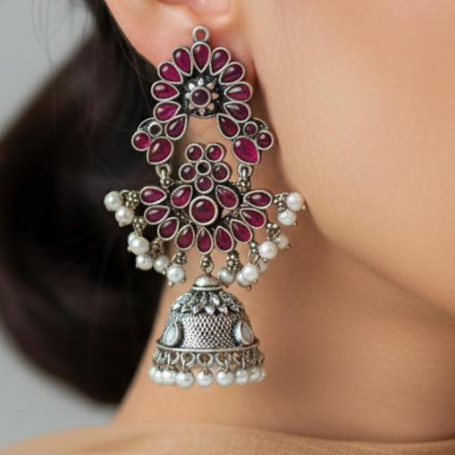 The Ruby Regal Jhumkas