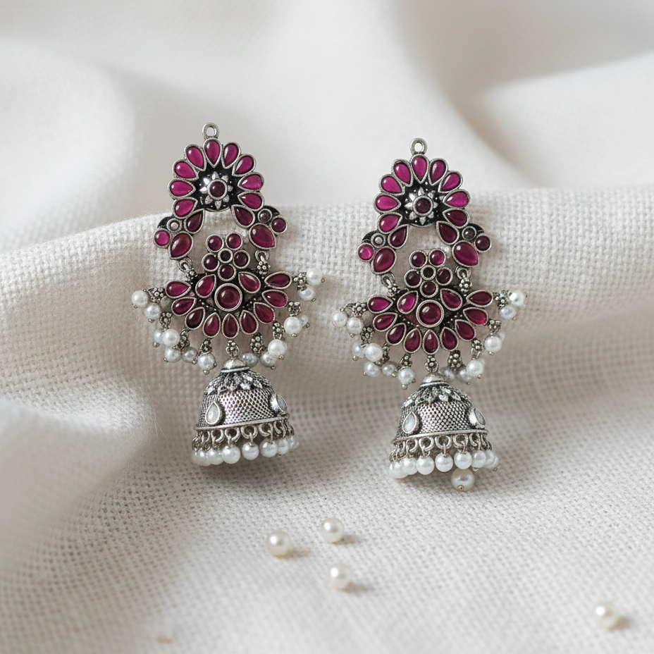 The Ruby Regal Jhumkas