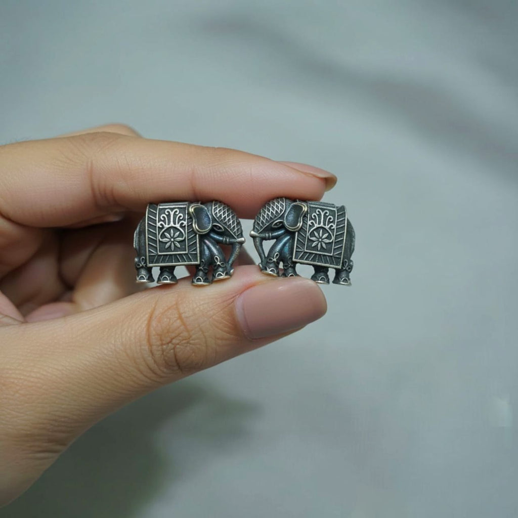 Elephant Silver Studs.