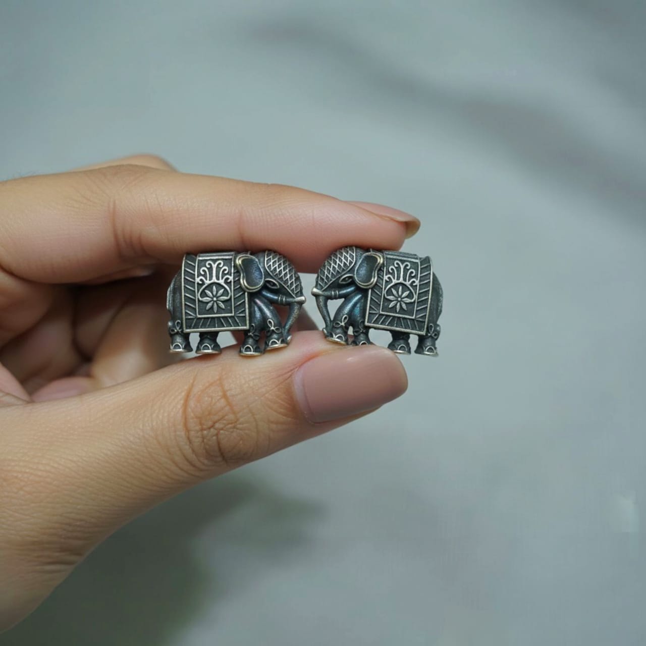 Elephant Silver Studs.
