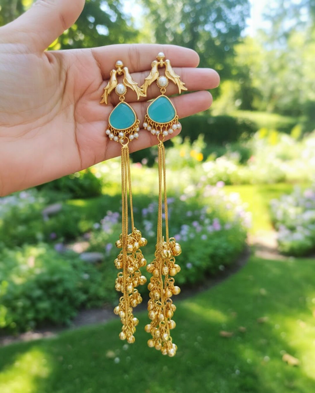 Pure Brass Handcrafted Kashmiri Earrings.