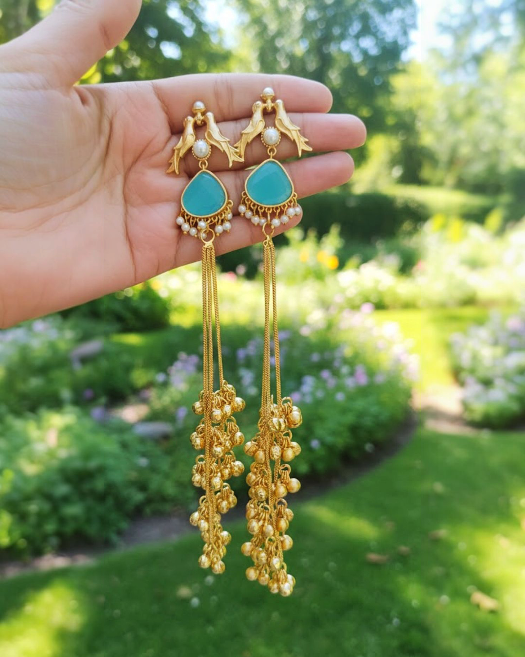 Pure Brass Handcrafted Kashmiri Earrings.