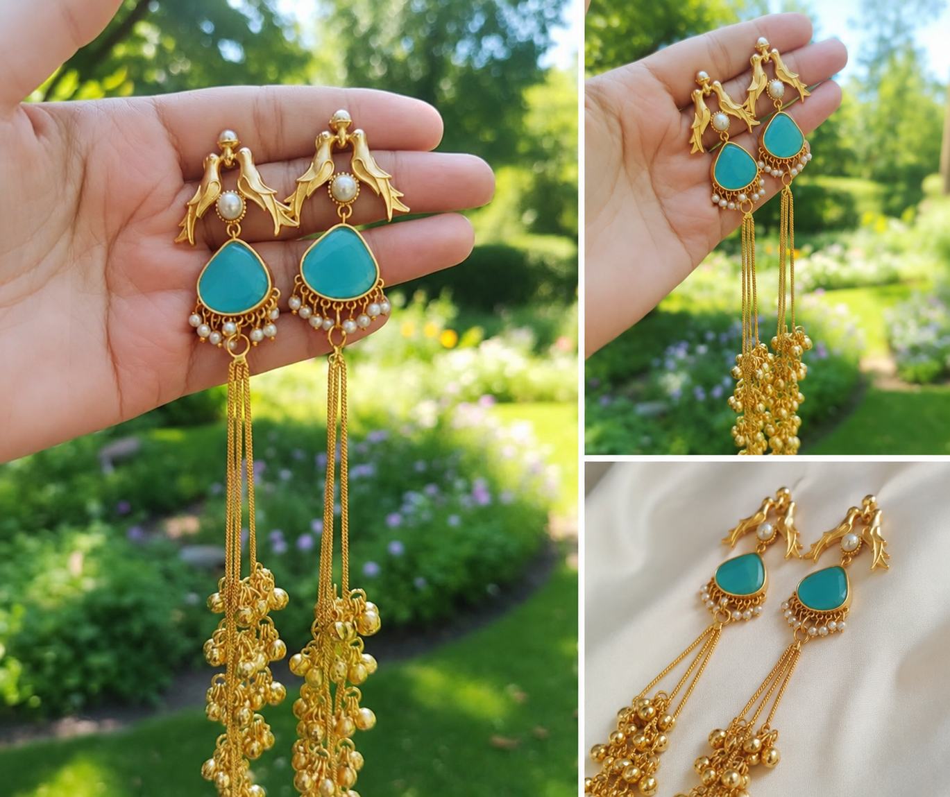 Pure Brass Handcrafted Kashmiri Earrings.