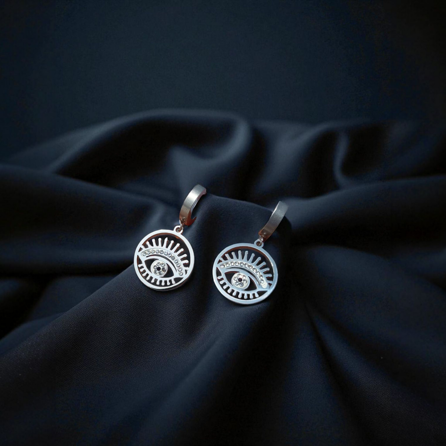 Stainless Steel - Mystic Eye Drop Earrings