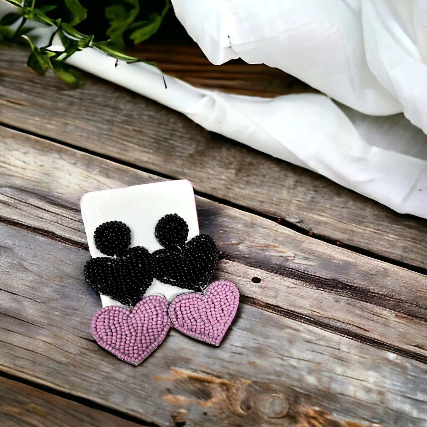 Beaded Heart Bliss Earrings