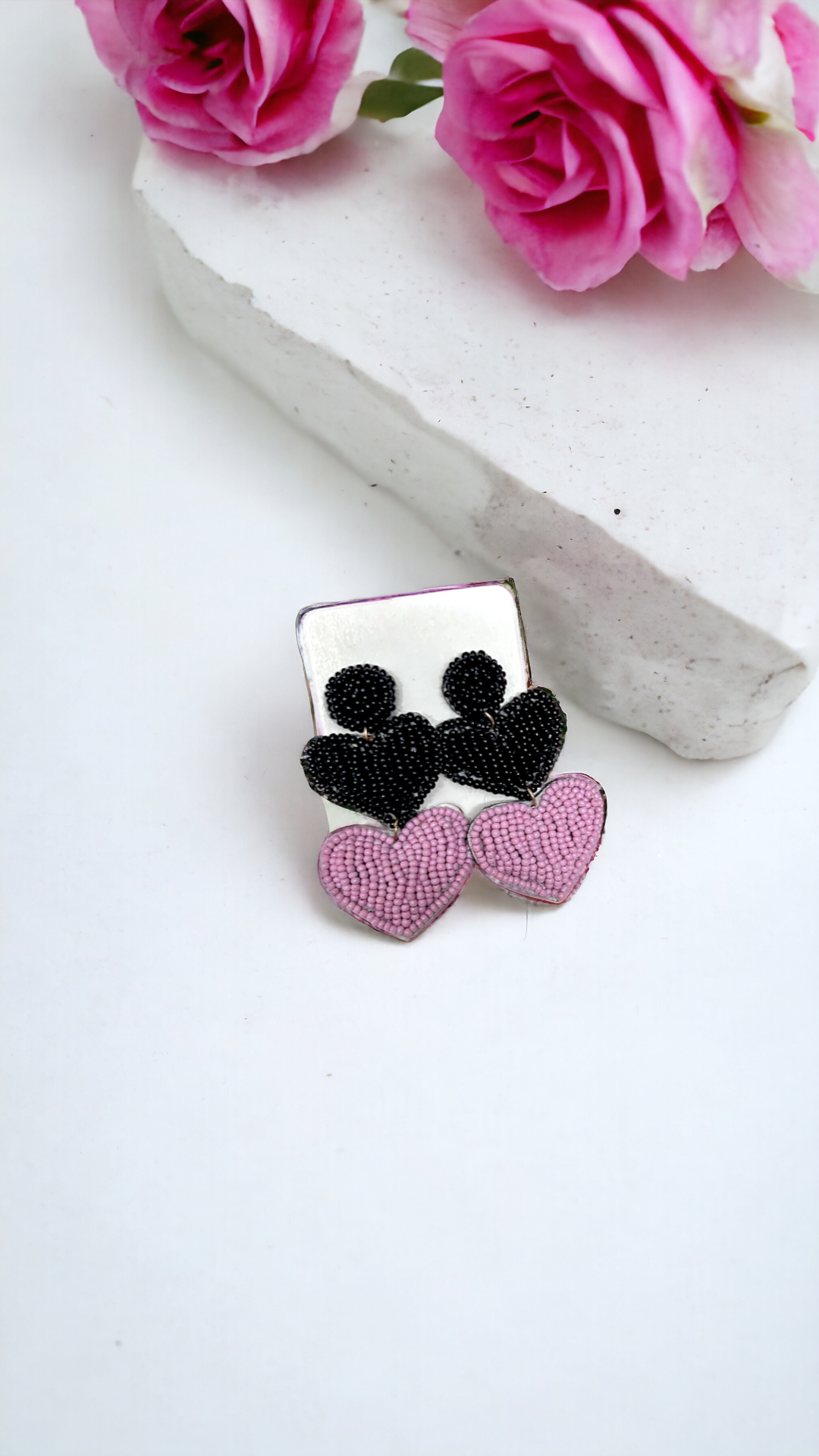 Beaded Heart Bliss Earrings