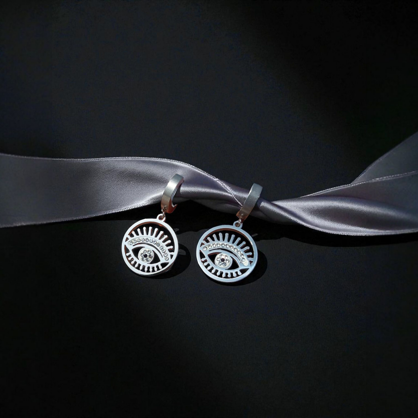 Stainless Steel - Mystic Eye Drop Earrings