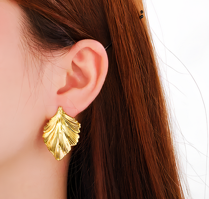 Royal Flora Leaf Stud Earrings
