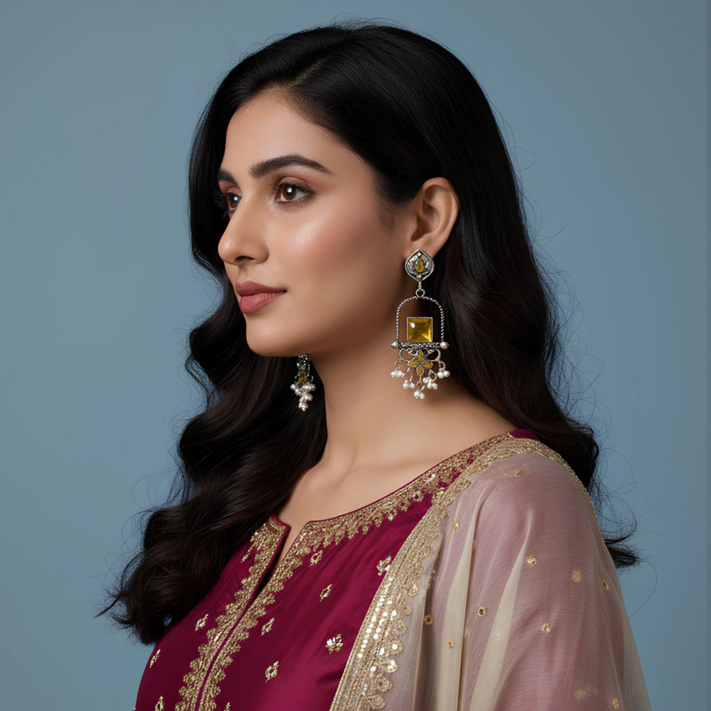 Sunlit Charm German Silver Earrings