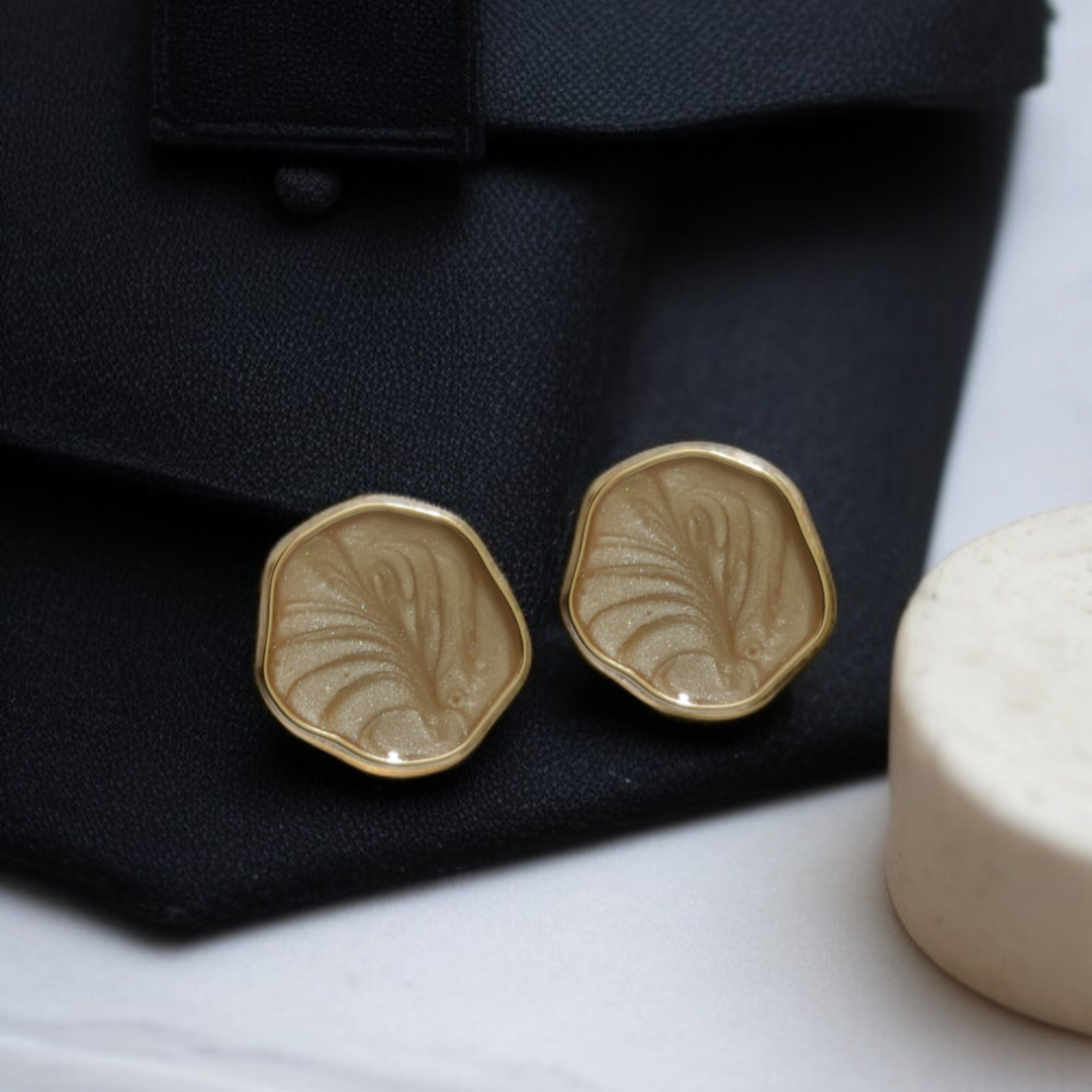 Button Shaped Lightweight Resin Plastic Earrings