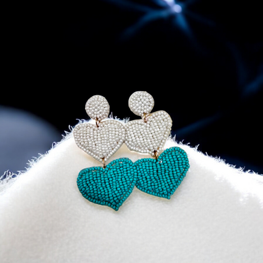 Beaded Heart Bliss Earrings